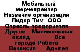 Мобильный мерчендайзер › Название организации ­ Лидер Тим, ООО › Отрасль предприятия ­ Другое › Минимальный оклад ­ 44 000 - Все города Работа » Вакансии   . Адыгея респ.,Адыгейск г.